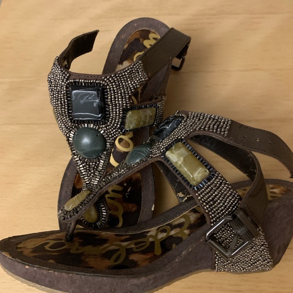 Sam Edelman - Women’s Nalo Beaded Wedge Sandals (6 1/2) - Picture 4 of 5